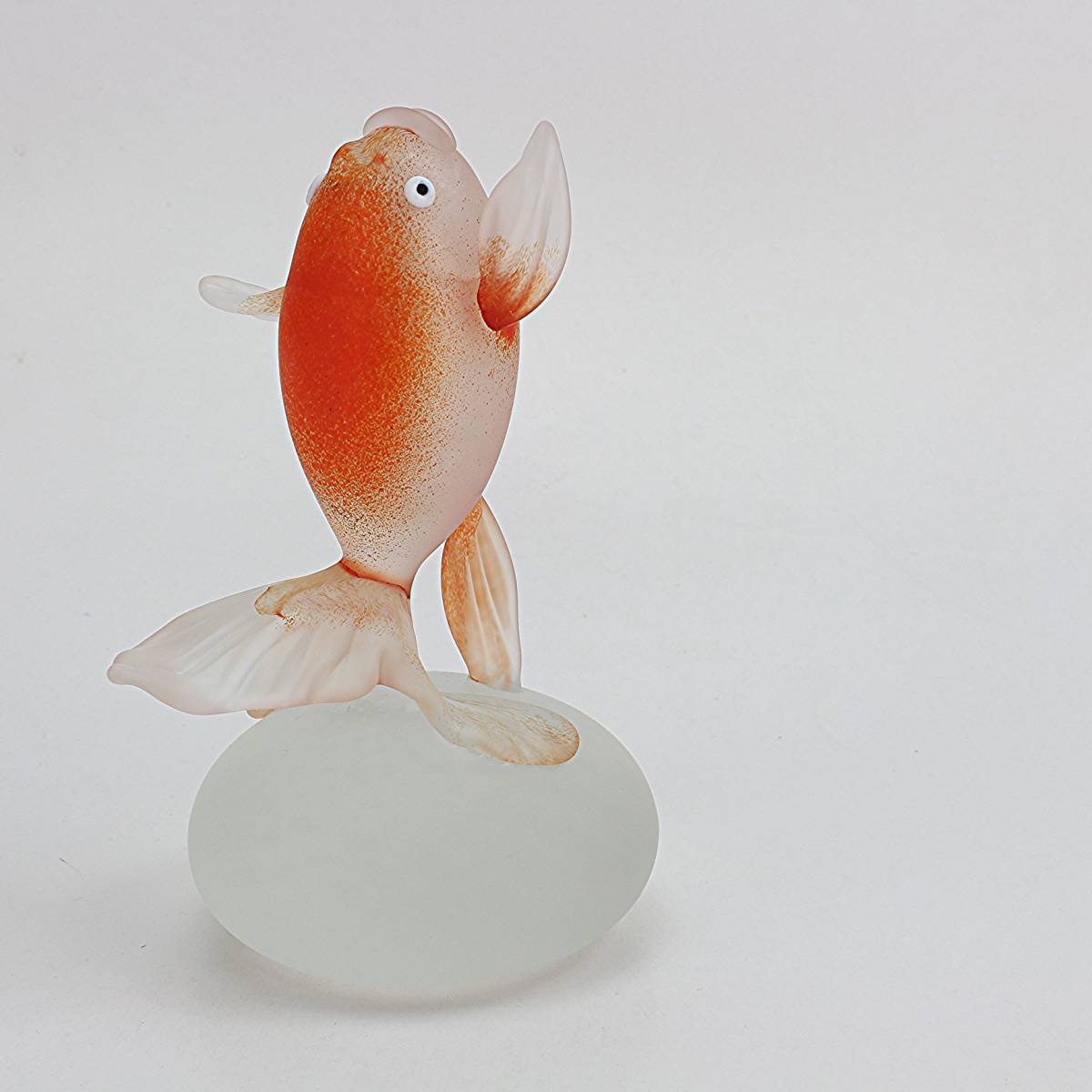 下田顕生Shimoda Kensei 作 吹きガラス ガラス工芸品 「赤い金魚」 元箱付き 美品 wwww6_下田顕生作 吹きガラス「赤い金魚」