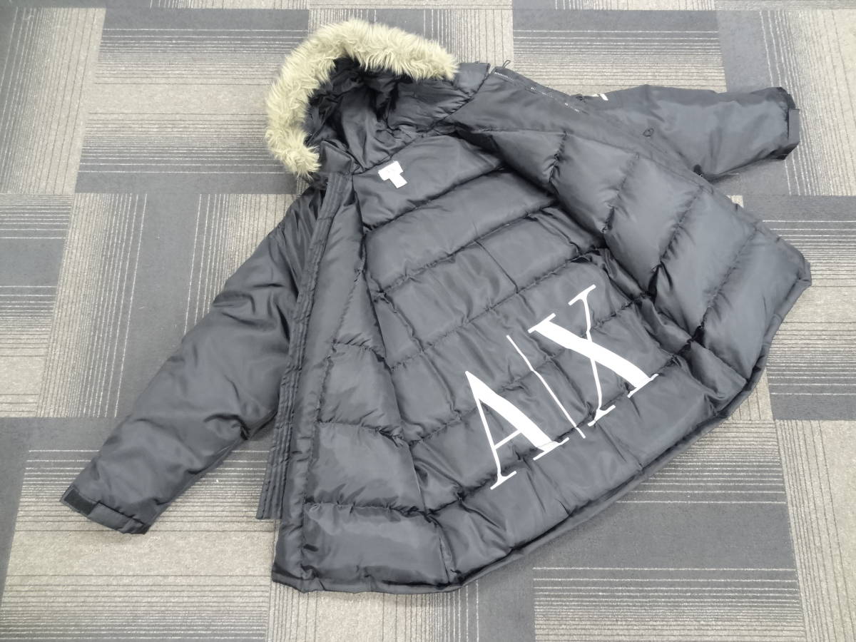 【必見】 A|X ARMANI EXCHANGE アルマーニ エクスチェンジ XL ファー アウター ダウンジャケット 紳士 メンズ_■商品説明に詳細画像をご覧いただけます。