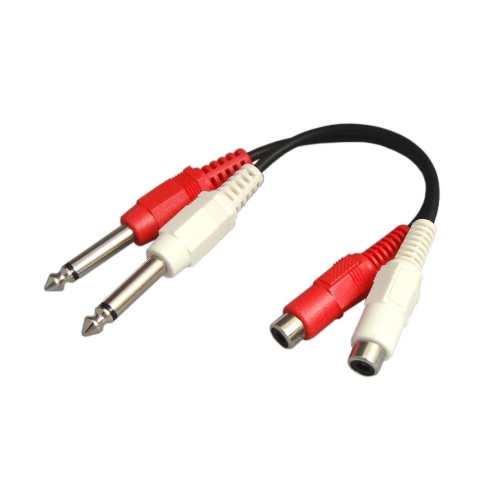  audio conversion cable red. white RCA/ pin Jack ( female )×2 - 6.3mm monaural standard plug ( male )×2 10cm VM-RMC-10cm