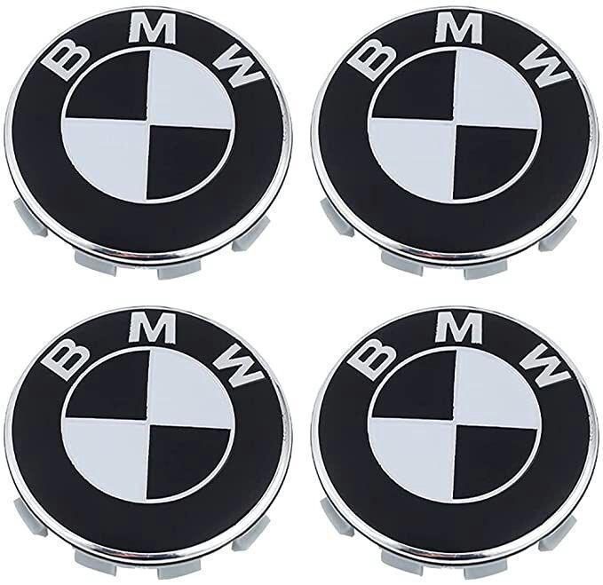 BMW ホイールセンターキャップ メッキ ハブキャップ ホイールカバー 68mm 黒＆白_画像5