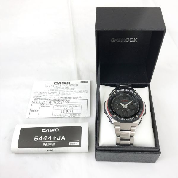 CASIO カシオ G-SHOCK ジーショック G-STEEL 腕時計 電波ソーラー GST-W100D-1A4 アナデジ カレンダー マルチバンド6 動作確認済み 箱付き_画像7