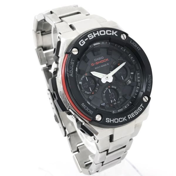 CASIO カシオ G-SHOCK ジーショック G-STEEL 腕時計 電波ソーラー GST-W100D-1A4 アナデジ カレンダー マルチバンド6 動作確認済み 箱付き_画像4