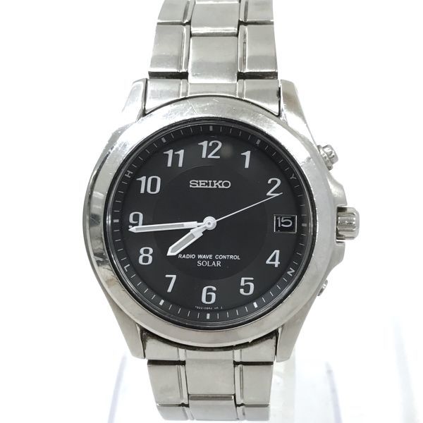 SEIKO セイコー SPIRIT スピリット 腕時計 SBTM025 7B22-0AZ0 電波ソーラー アナログ ラウンド ブラック シルバー カレンダー ビジネス_画像2