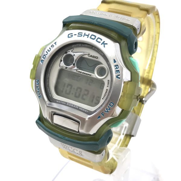 CASIO カシオ G-SHOCK ジーショック 腕時計 クオーツ WCCS サンゴ礁保護 マンタ DWM-100WC-3T イエロー グリーン スケルトン 動作確認済_画像3