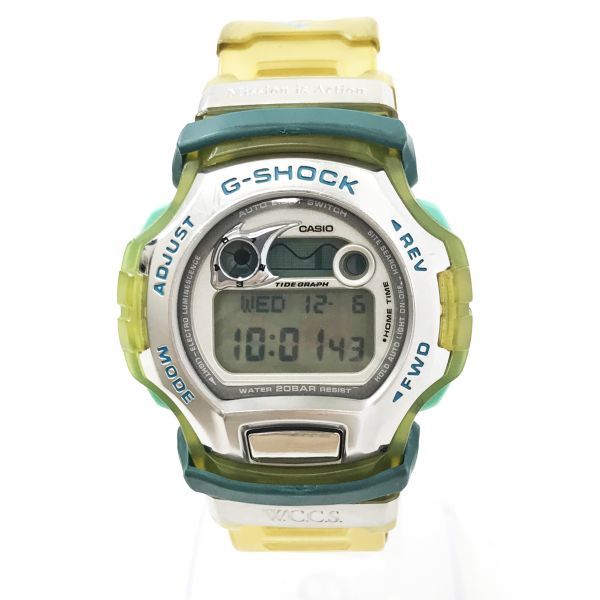 CASIO カシオ G-SHOCK ジーショック 腕時計 クオーツ WCCS サンゴ礁保護 マンタ DWM-100WC-3T イエロー グリーン スケルトン 動作確認済_画像2