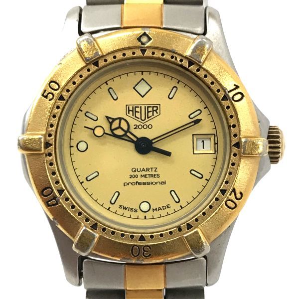 TAGHEUER タグホイヤー PROFESSIONAL プロフェッショナル 腕時計 クオーツ 2000シリーズ 964.008 ゴールド カレンダー 電池交換済 動作OK_画像1