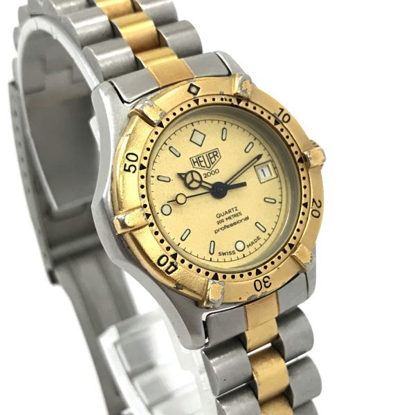 TAGHEUER タグホイヤー PROFESSIONAL プロフェッショナル 腕時計 クオーツ 2000シリーズ 964.008 ゴールド カレンダー 電池交換済 動作OK_画像4