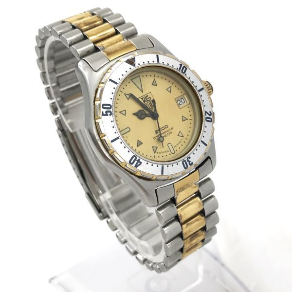 TAGHEUER タグホイヤー PROFESSIONAL プロフェッショナル 腕時計 クオーツ 2000シリーズ 974.013B-1 ゴールド 新品電池交換済 動作確認済_画像3
