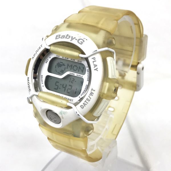 CASIO カシオ BABY-G ベビーG 腕時計 BGT-100F-7T クオーツ シンデレラホワイト イエロー デジタル ケース付き 新品電池交換済 動作確認済_画像2