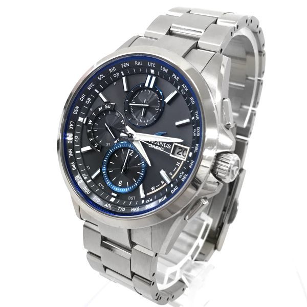 CASIO カシオ OCEANUS オシアナス 腕時計 OCW-T2600-1 電波ソーラー タフソーラー マルチバンド6 チタン クロノグラフ ブルー 軽量 動作OK_画像2