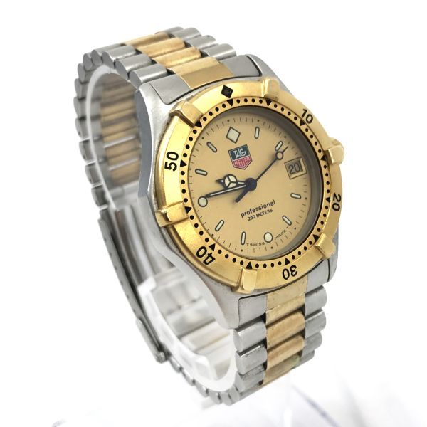 TAGHEUER タグホイヤー PROFESSIONAL プロフェッショナル 腕時計 964.013-2 クオーツ 2000シリーズ ゴールド 新品電池交換済 動作確認済_画像3