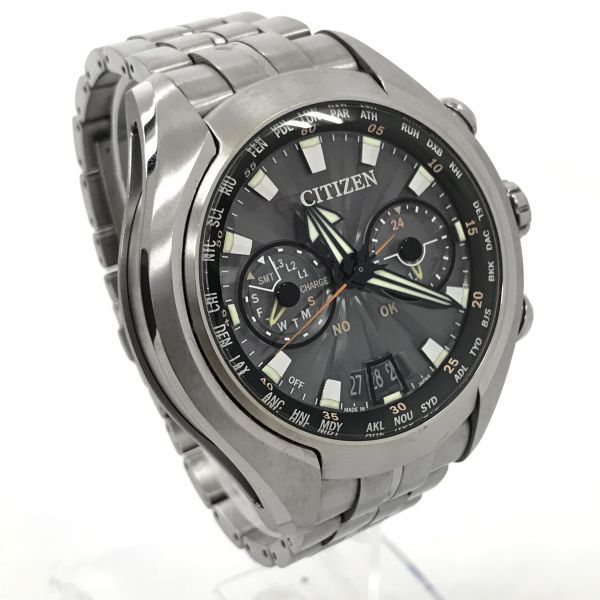 CITIZEN シチズン PROMASTER プロマスター Eco-Drive 腕時計 CC1050-57E 電波ソーラー サテライト ウエーブ エア 衛星 動作確認済 箱付き_画像4