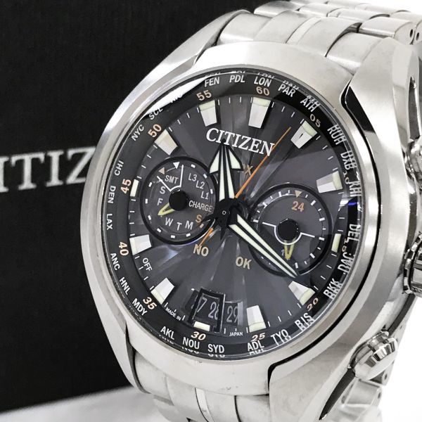 CITIZEN シチズン PROMASTER プロマスター Eco-Drive 腕時計 CC1050-57E 電波ソーラー サテライト ウエーブ エア 衛星 動作確認済 箱付き_画像1