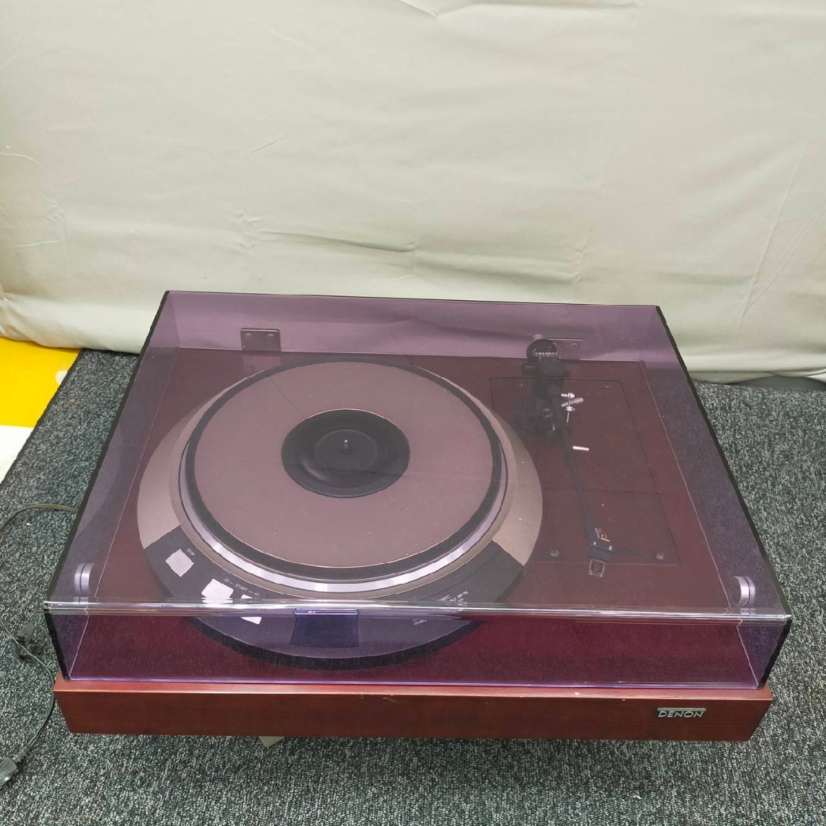 T5846＊【ジャンク】DENON デノン DP-75/DK-300 ターンテーブル YAMAHA ヤマハ YDS-1 ディスクスタビライザー Ortofon オルトフォン MC20_画像8