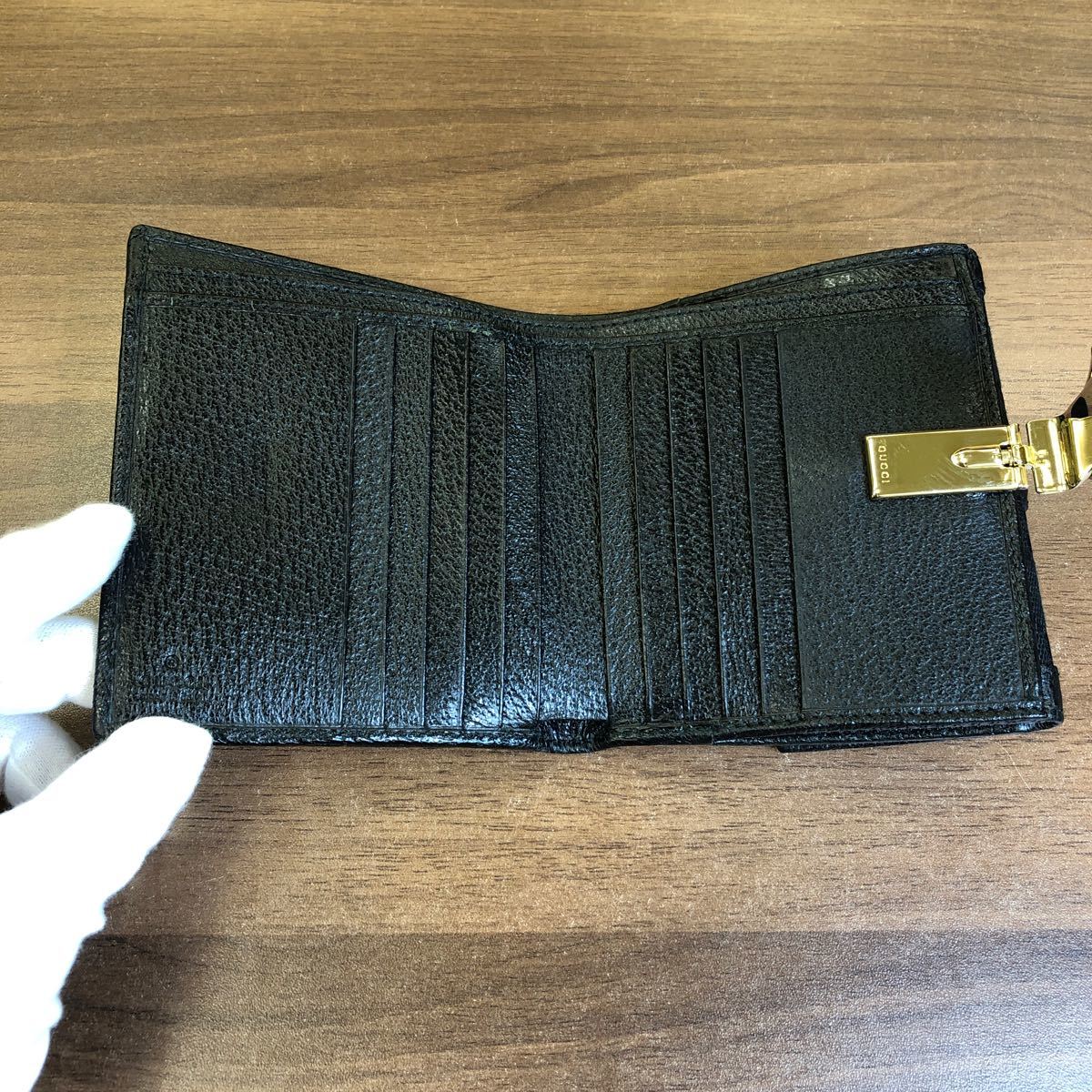 【未使用保管品】GUCCI グッチ 二つ折り財布 2つ折り ブラック GG柄 キャンバス◆No5618_画像8