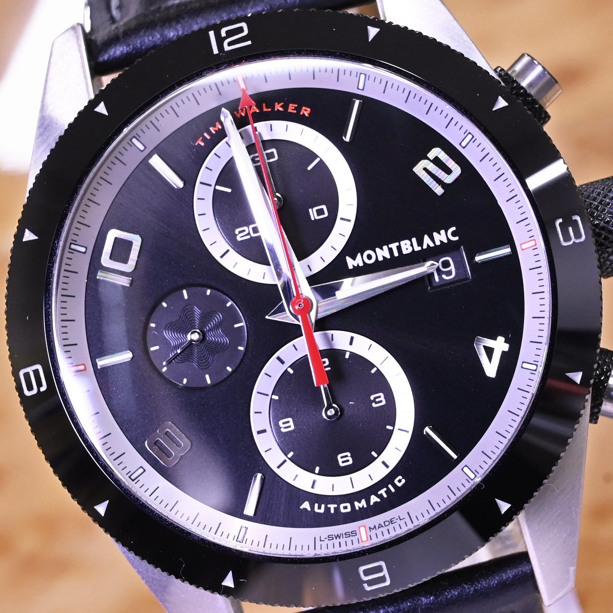 本物 極上品 モンブラン 極希少 116096 セラミック タイムウォーカー クロノグラフ メンズウォッチ 紳士自動巻腕時計 箱 保証書 MONTBLANC_画像3