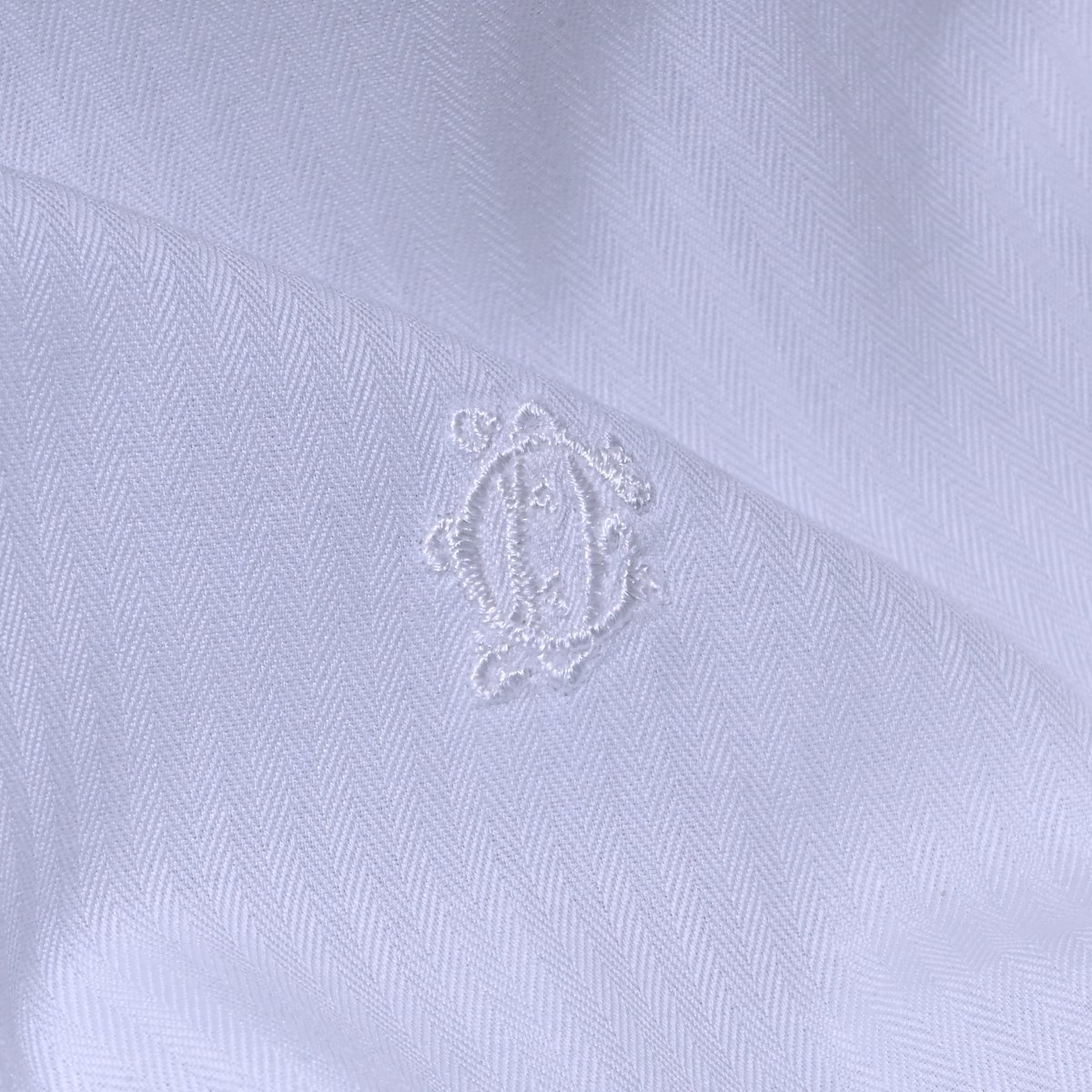  genuine article super-beauty goods Dior Homme complete sale k rest Logo embroidery herringbone stripe dress shirt men's 40 white long sleeve tops domestic regular goods 