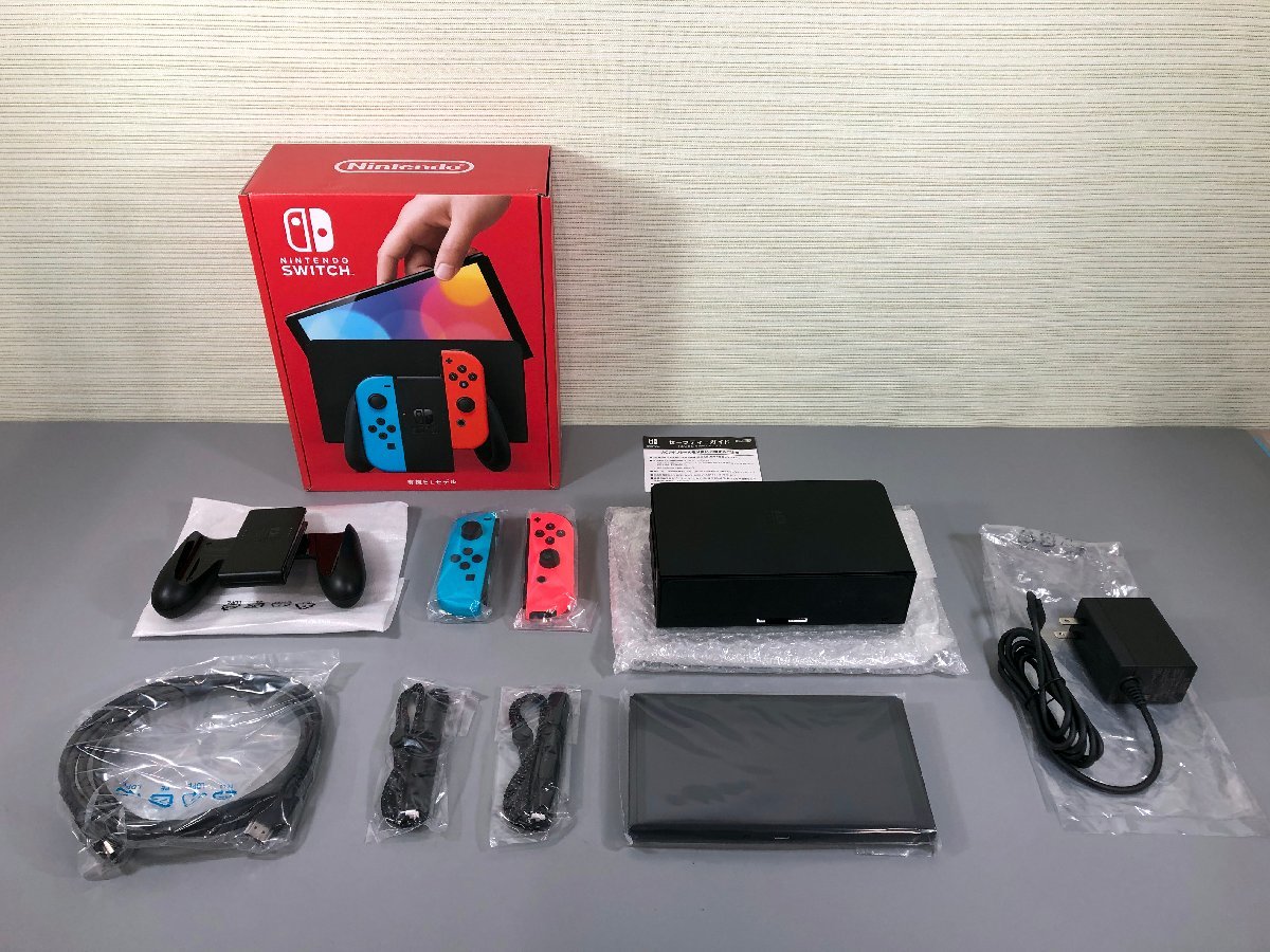 □未使用品□Nintendo　Nintendo Switch　有機ELモデル　HEG-S-KABAA　Joy-Con(L) ネオンブルー/(R) ネオンレッド（11123110517744WY）
