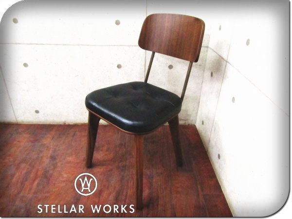 ■新品/未使用品/STELLAR WORKS/ステラワークス/FLYMEe/Utility Chair V/Neri＆Hu/ウォールナット/スチール/牛革/チェア/166,100円/ft8385k_画像1