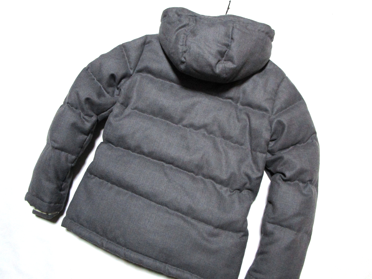 【ビームス】 ウールツイル　フーデッドダウンジャケット　サイズM　グレー　袖ポケット　ミリタリー　DOWN JACKET　BEAMS_画像3