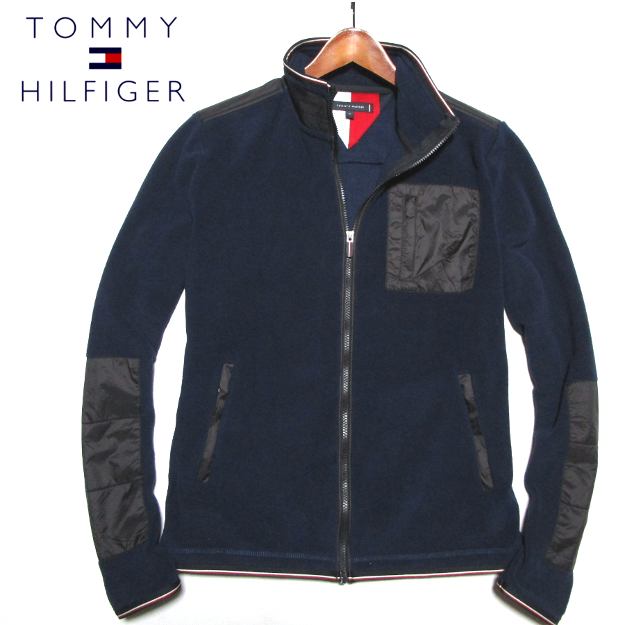 【トミーヒルフィガー】 ジップフリースジャケット　スタンドカラー　ネイビー （M） マイクロフリース　TOMMY HILFIGER_画像1