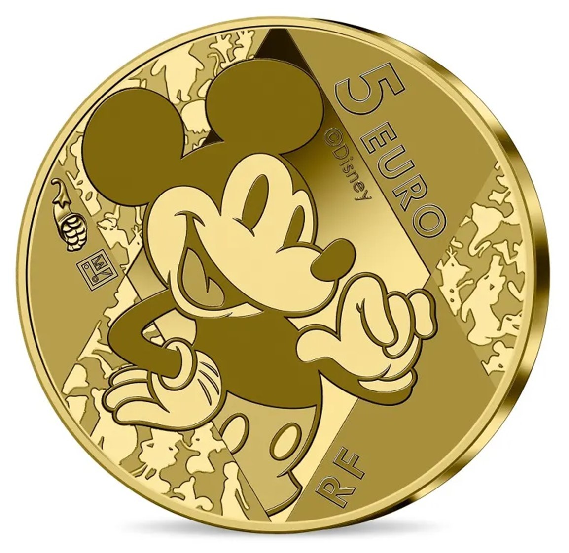 2023 フランス ディズニー100周年 ミニーマウス 5ユーロ プルーフ金貨_画像2
