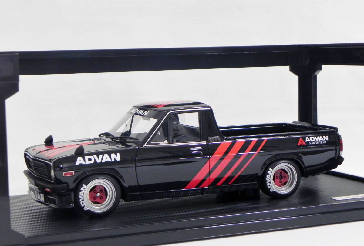 IG 1/18 日産 サニー トラック B121 アドバンカラー サニトラ TSサニー イグニッションモデル 1437 Nissan Sunny Truck Long Black ADVANの画像2