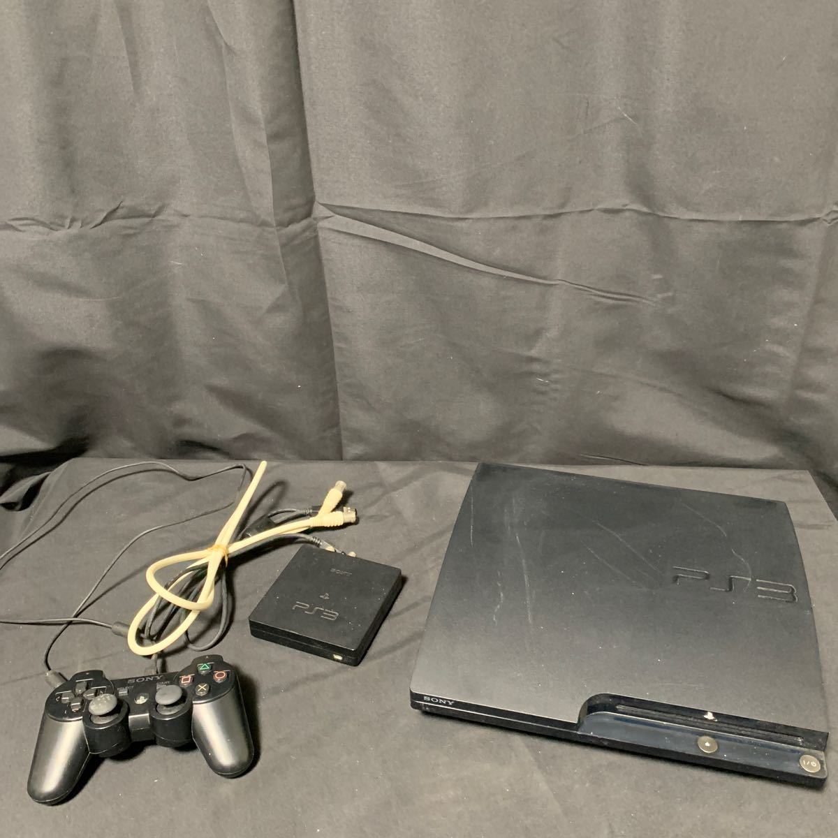 SONY PlayStation3 CECH-2000A ブラック プレイステーション3 コントローラー 地デジチューナー CECH-ZD1 付き PS3 通電確認済み ソニー _画像1