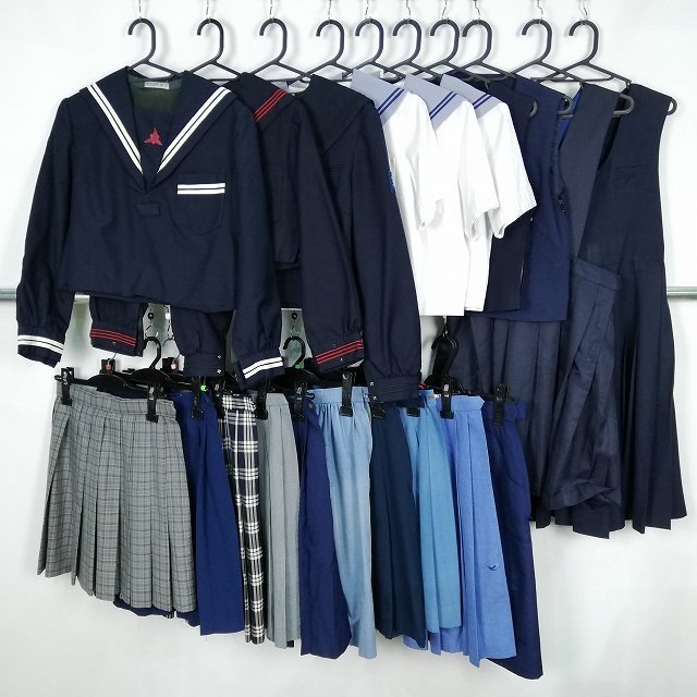 セーラー服 ベスト スカート ジャンパースカート 1円 中古 制服 学生服 大宮南高校 三池高校 長崎桜が原中学 セット 詰合わせ 39CS-097 DF_画像1