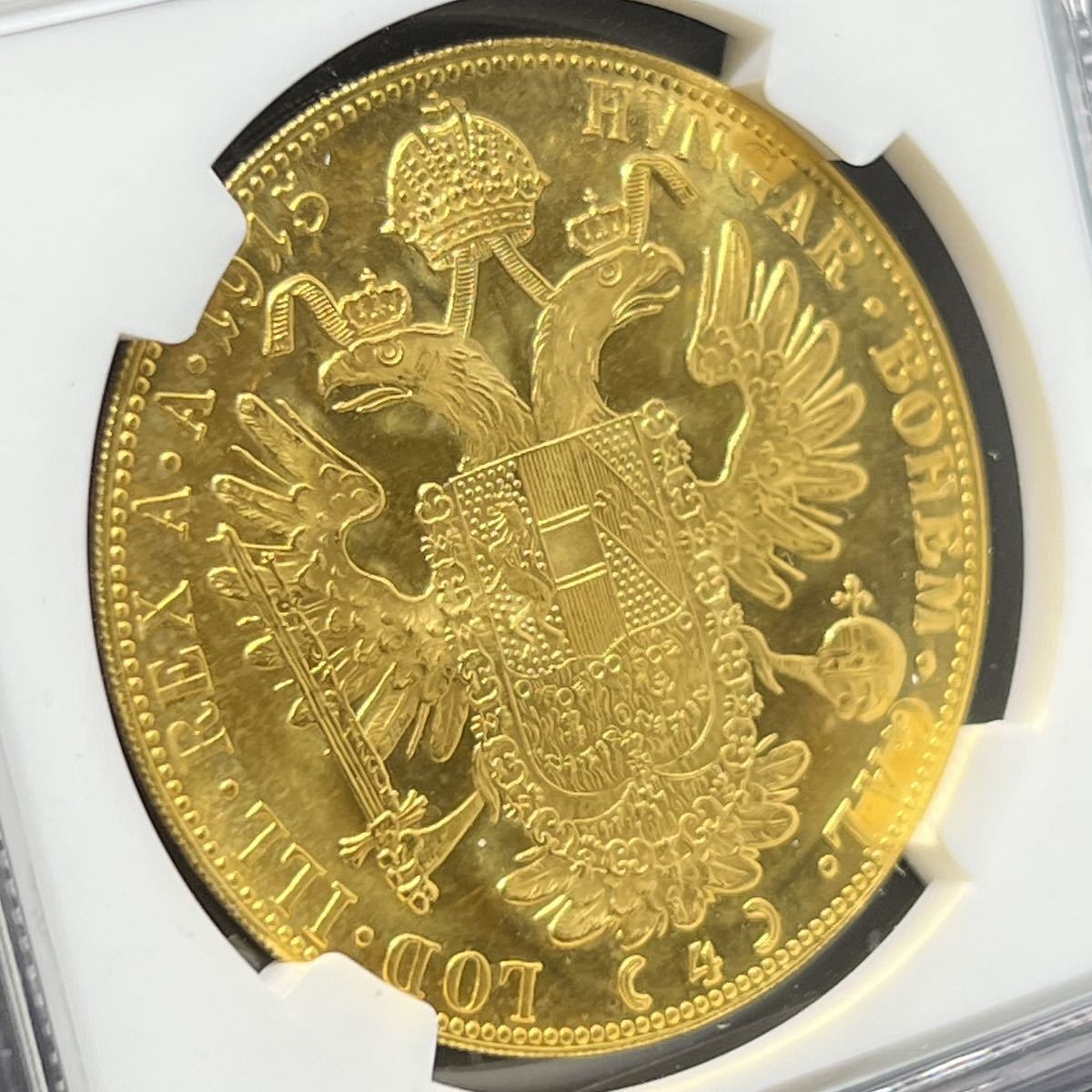 オーストリア 4ダカット金貨 1915年 NGC 鑑定済み MS67 復刻コインフランツ・ヨーゼフ コイン投資 インフレ対策　資産保全_画像4