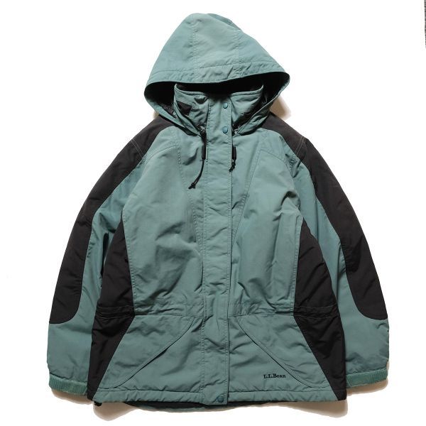 お歳暮・冬ギフト特集2024 マウンテンパーカー フード 黒×緑系 M) (WOMENS ジャケット ナイロン 中綿入り LLビーン 00's 00年代 L.L.Bean オールド 旧タグ 女性用