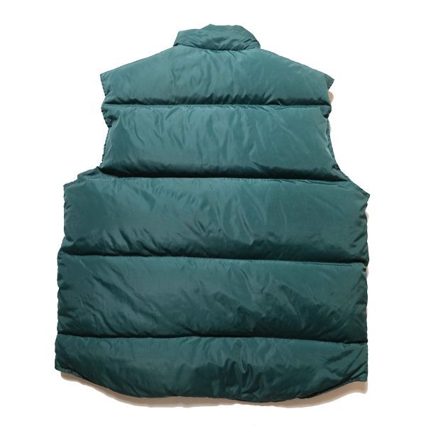 80\'s 90\'s Ran z end nylon down vest (L) green Goose down black snap 80 period 90 period old tag Old outdoor LANDS\'END