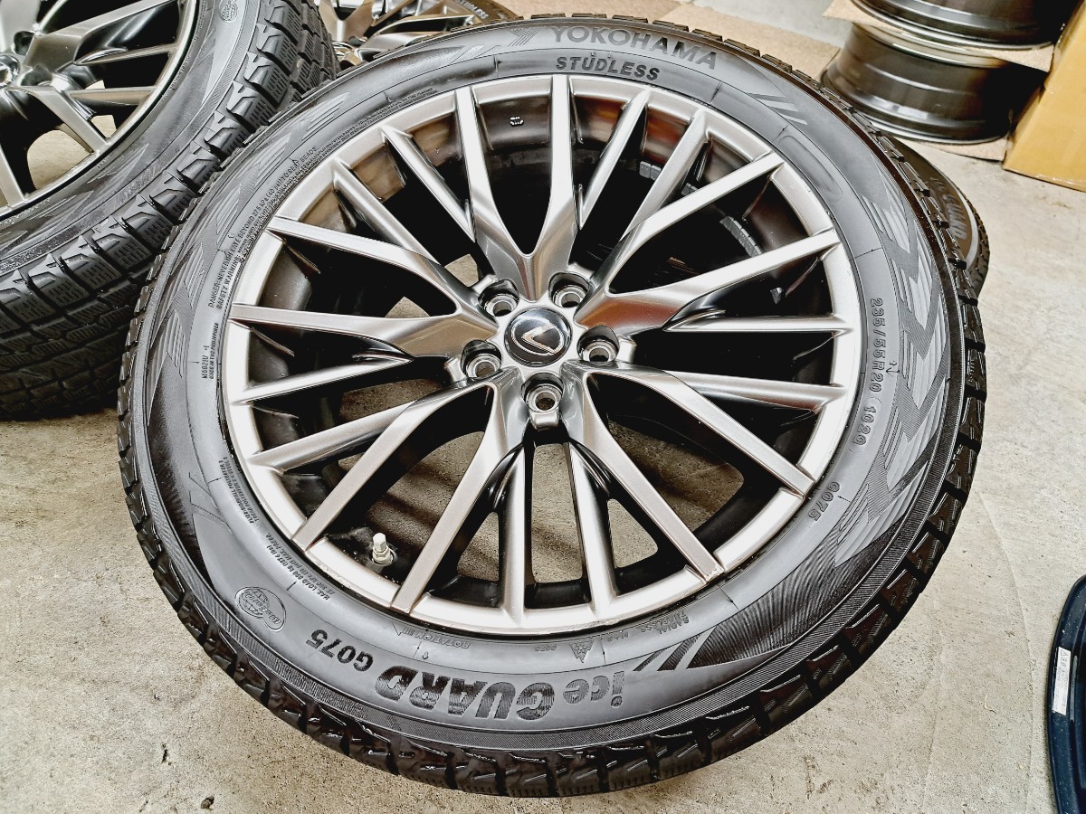 レクサス RX F-SPORT 純正 20インチ ホイールタイヤ 4本 2021 ヨコハマ アイスガードG075 スタッドレス 235/55R20 8.0J 114.3 LEXUS_画像8