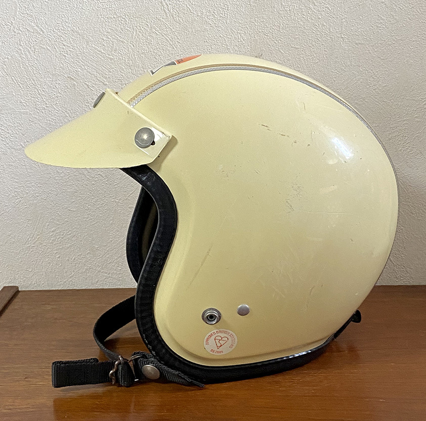 1977年 KANGOL 英国カンゴール ビンテージ 当時物 ジェットヘルメット アイボリー色 純正バイザー付 L Scotland Lambretta Vespa Triumph_画像4