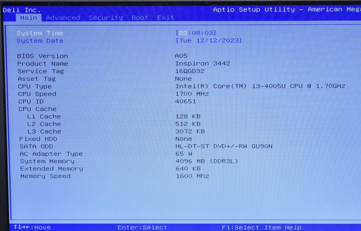 [送料無料]ジャンク DELL Inspiron 3442 CPU:i3-4005U メモリー:4GB HDD:無しノートパソコン17_画像2