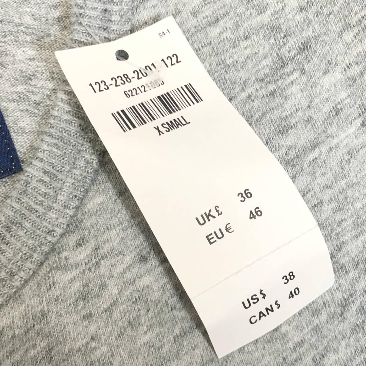 Abercrombie&Fitch アバクロンビー&フィッチ Tシャツ ワッペン ロゴ XS グレー 半袖 メンズ A36_画像7