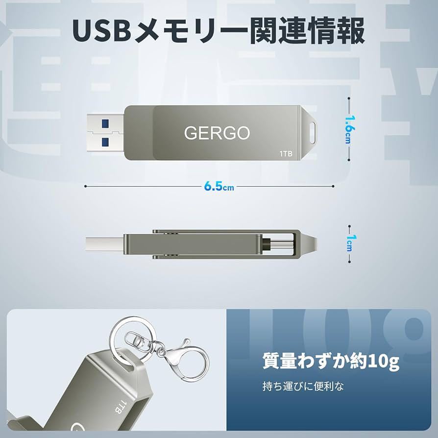 ＊GERGO USBメモリ 1TB 2IN1 USB3.0&Type-Cメモリ 大容量 フラッシュメモリ 外部メモリ_画像7