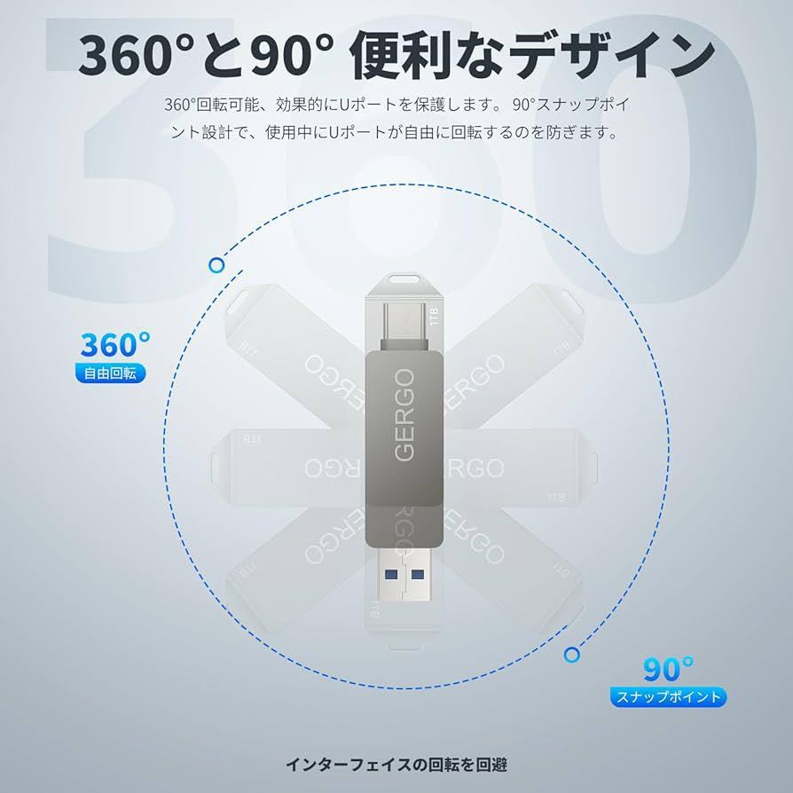 ＊GERGO USBメモリ 1TB 2IN1 USB3.0&Type-Cメモリ 大容量 フラッシュメモリ 外部メモリ_画像6