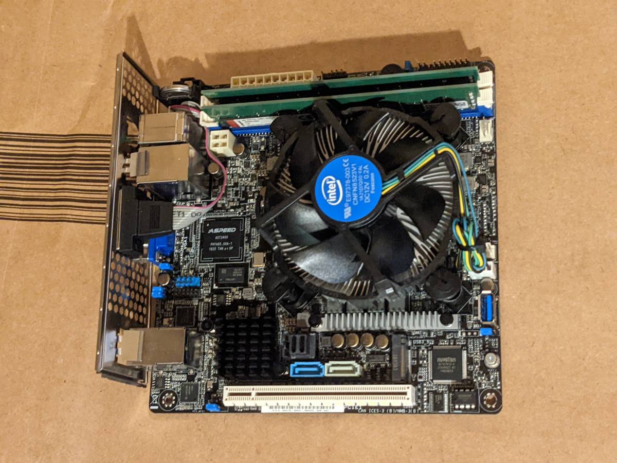 中古 美品 動作確認済 ASUS P10S-I + Intel Xeon E3-1220 v6 + DDR4 8GB ECC Mini-ITX ITX Windows11 TPMモジュールで可 ゴールドクーポン_画像1