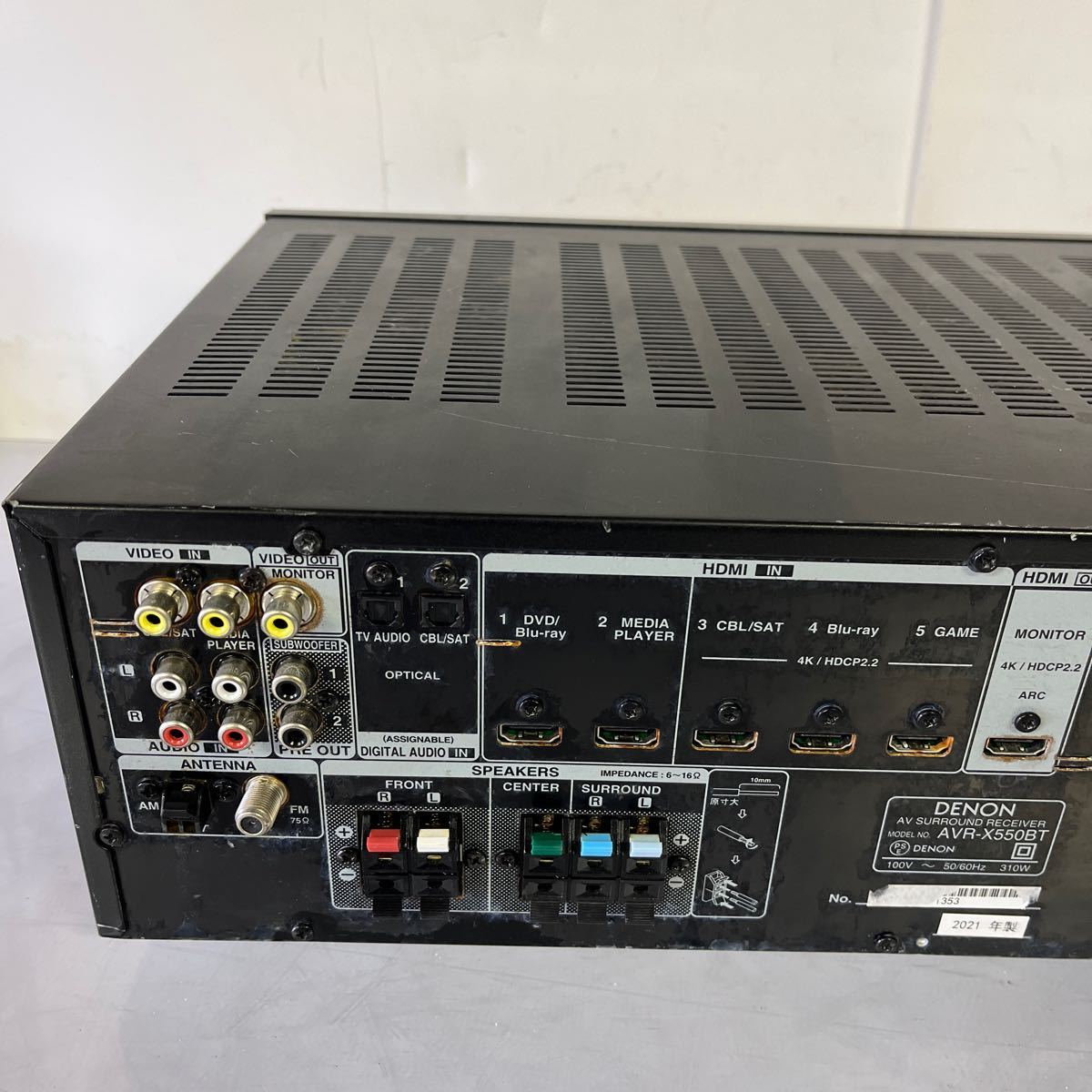 【通電OK】 DENON AVR-X550BT 音響機器 _画像5