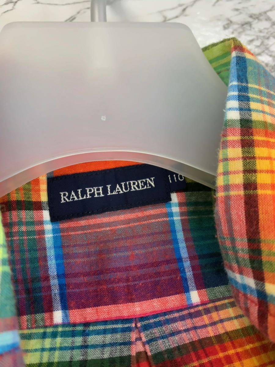 RALPH LAUREN ラルフローレン 子ども用シャツ キッズ チェック柄 レッド ブルー イエロー おしゃれ ハイブランド_画像4