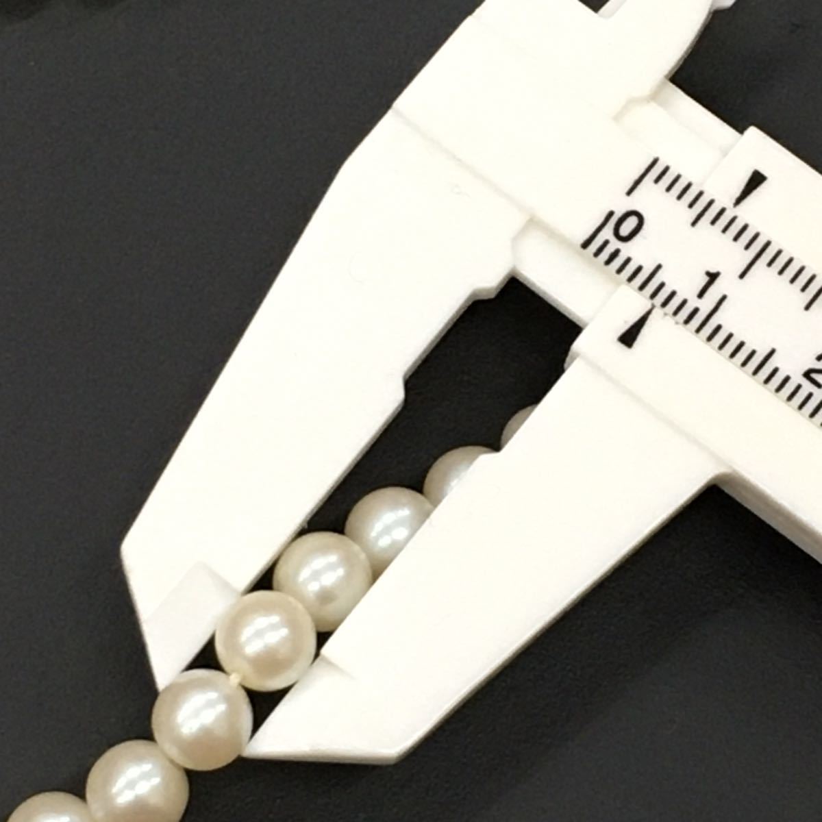 パール 真珠 ネックレス 留金シルバー 直径約6mm 全長約115cm_画像7