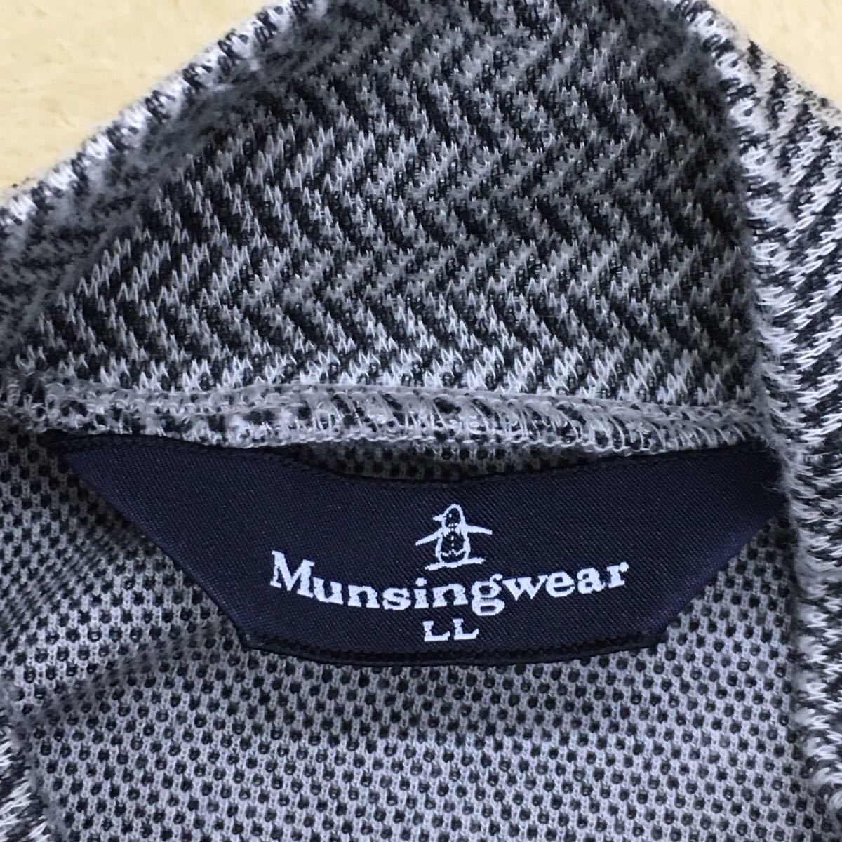  Munsingwear wear Golf wear sport high‐necked knitted shirt acrylic fiber rayon cotton Blend embroidery Logo penguin men's LL