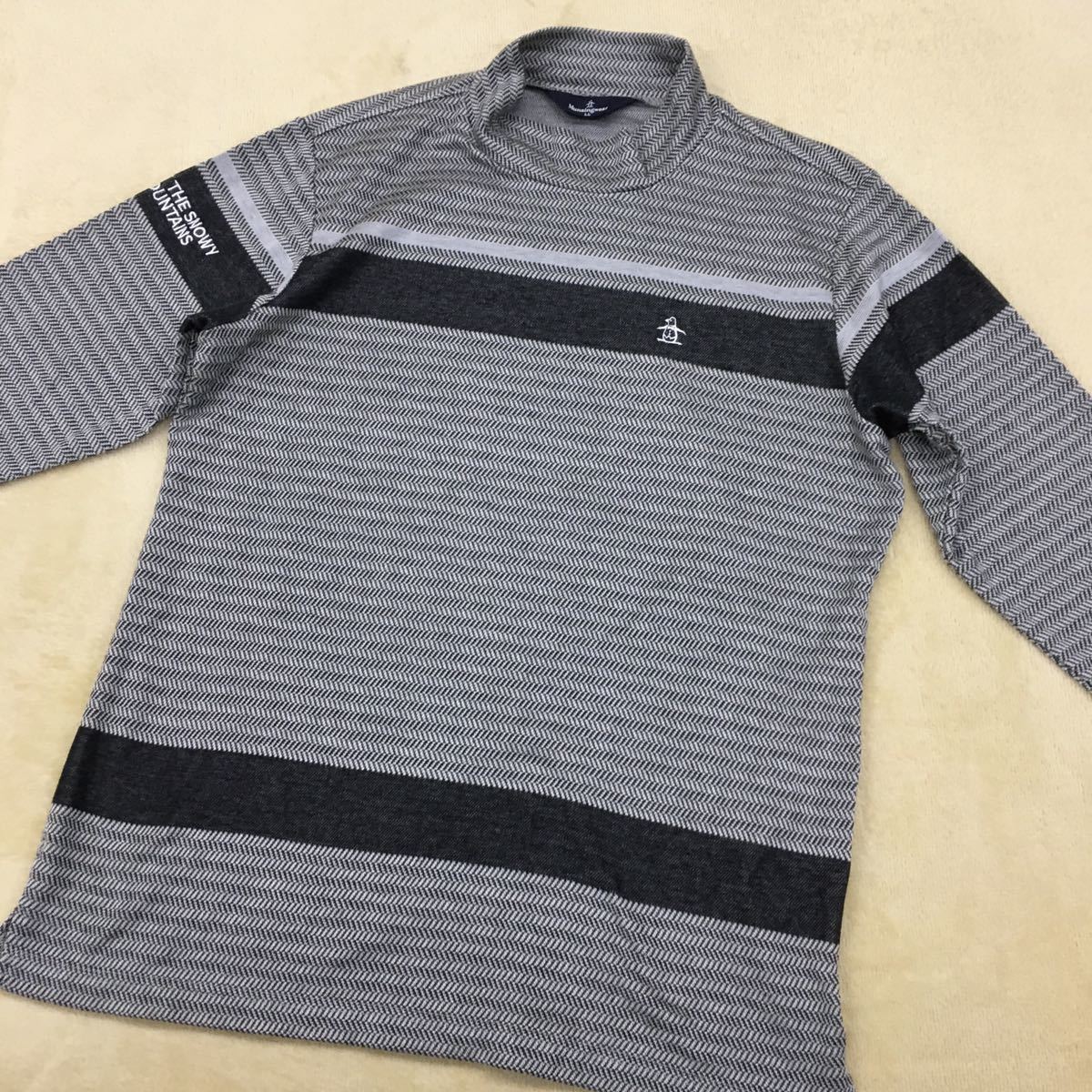  Munsingwear wear Golf wear sport high‐necked knitted shirt acrylic fiber rayon cotton Blend embroidery Logo penguin men's LL