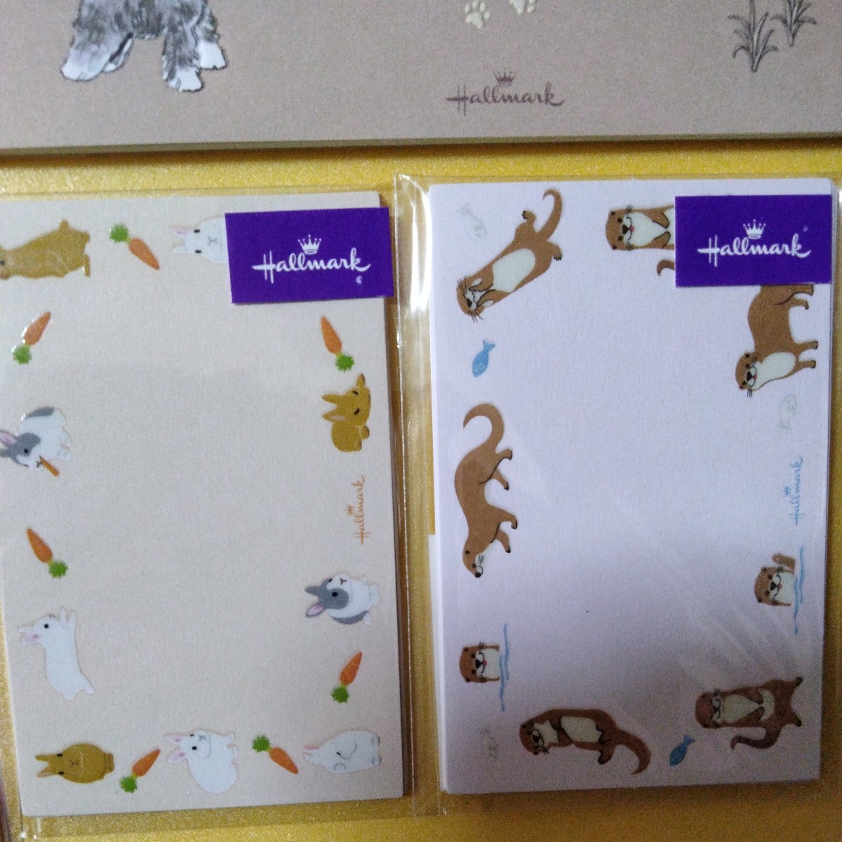 Hallmark animal stationery set .... letter letter paper paper mono envelope 