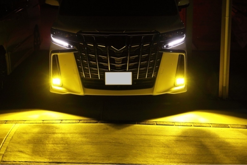 55W-HIDより明るい　LED イエロー★◎ LED車検対応 30プリウス 前期後期 アルファード　ノア ヴォクシー psx24w/HB4/H11/H8/H16/PSX26W-H4k_画像5