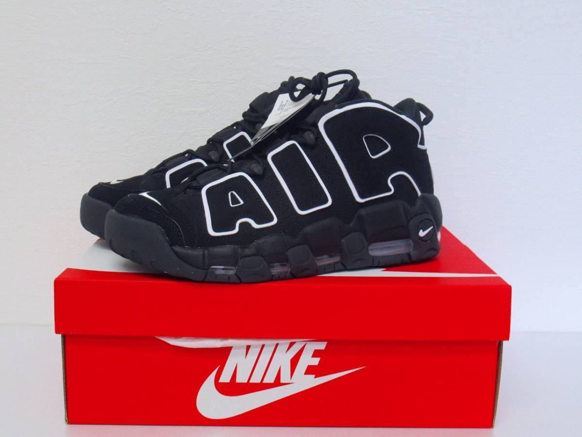 新品未使用 NIKE AIR MORE UPTEMPO ナイキ モアテン ブラック・ホワイト・ブラック BLACK/WHITE/BLACK US8.5 26.5cm 414962-002_画像1