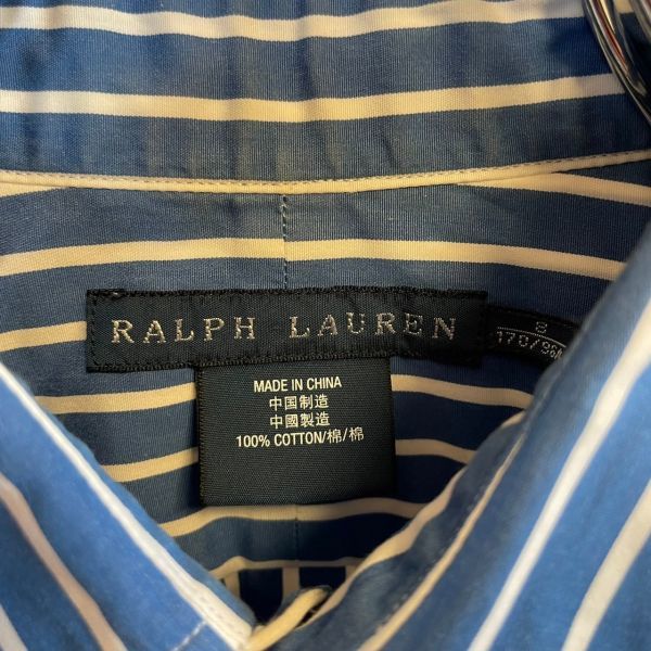 [KWT4552] RALPH LAUREN 半袖シャツ レディース ブルーストライプ 8 ポス_画像5