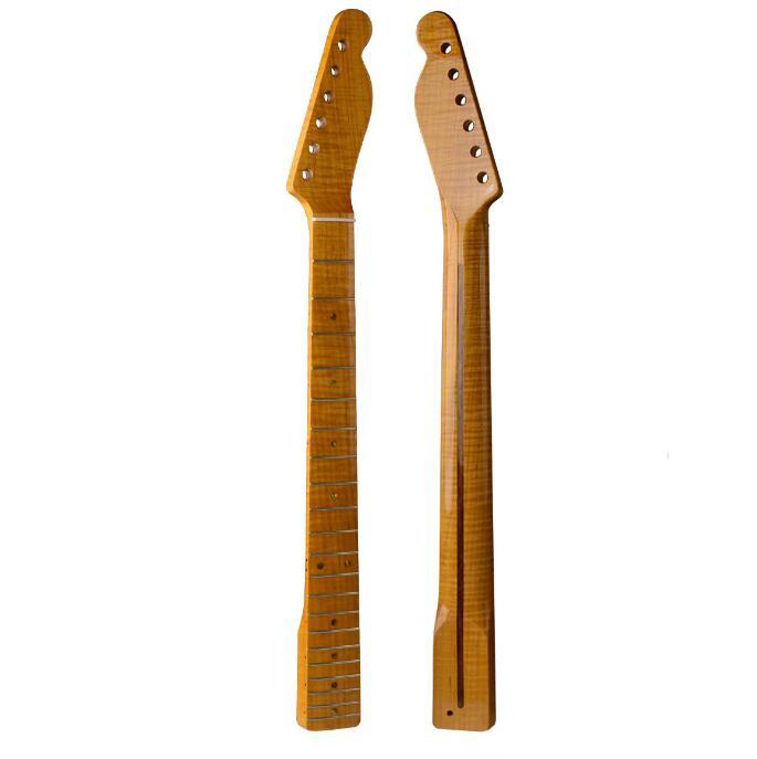 ギターネック TL 交換用ネック テレタイプネック トラ杢メイプル フィンガーボード トラ杢ネック ギターパーツ MU1737