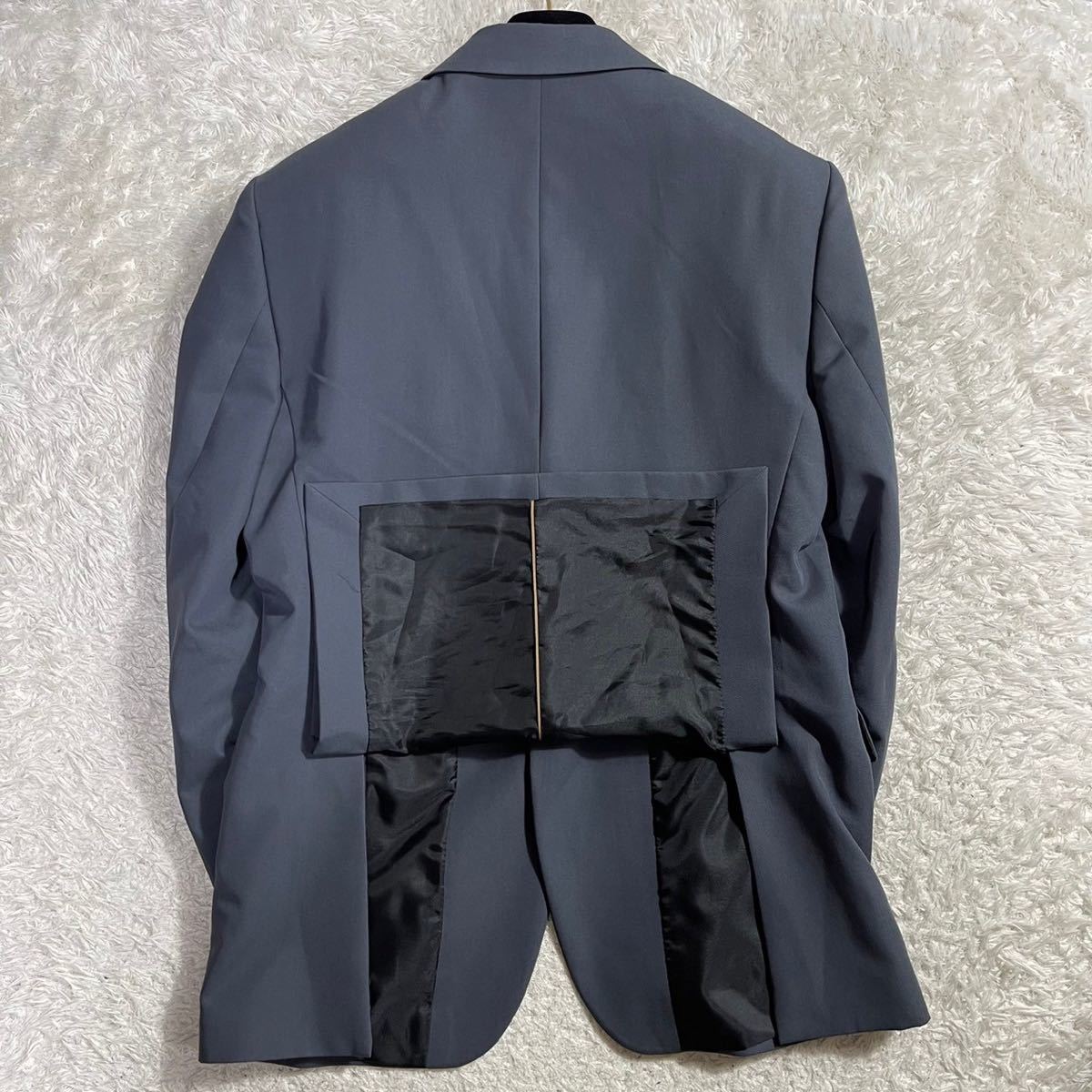 未使用品 ザラ サイズL ZARA シングルスーツ 上下 セットアップ TAILORING グレー 灰色 ストレッチ 2B 48 総裏地 ビジネス 通勤 メンズ_画像3